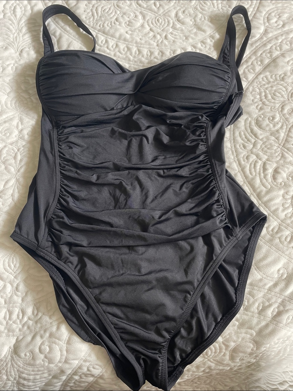 La Blanca Black Ruched One-Piece Swimsuit